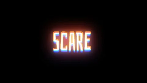 Glowing neon text animation of the words SCARE OR DARE Stock Footage 317099411