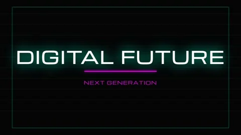 Glowing Neon Text: Digital Future Concept for Modern Technology and Progres.. Stock Footage 337501178