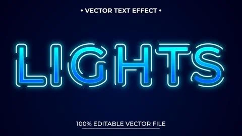 Glowing Neon text effect Text glows in the dark Stock Illustration