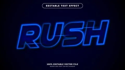 Glowing neon text effect vector futuristic light typography Stock Illustration