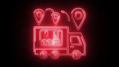 Glowing neon Text Generator icon  HD Video motion graphic animation Stock Footage 304859947