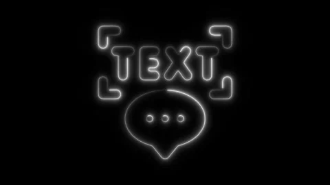 Glowing neon text icon isolated on black background. HD Video motion graphi.. Stock Footage 304155038