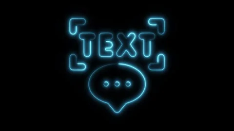 Glowing neon text icon isolated on black background. HD Video motion graphi.. Stock Footage 304155053