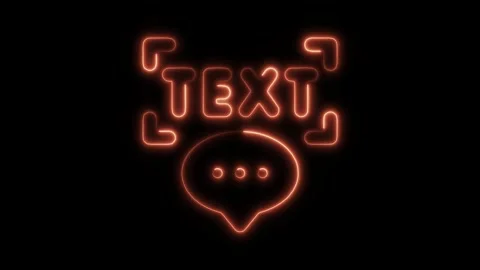 Glowing neon text icon isolated on black background. HD Video motion graphi.. Stock Footage 304155058