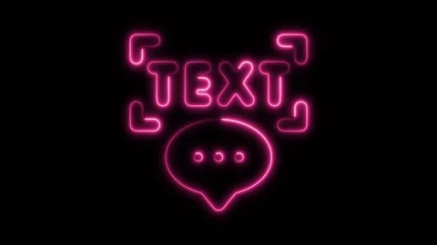 Glowing neon text icon isolated on black background. HD Video motion graphi.. Stock Footage 304155109