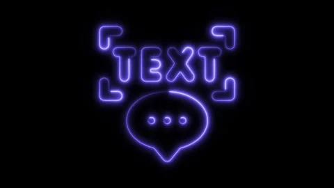 Glowing neon text icon isolated on black background. HD Video motion graphi.. Stock Footage 304155118