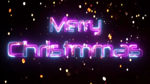 Glowing neon text icon Merry Christmas with golden glowing particle animate.. 스톡 동영상 290074178