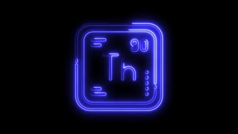 Glowing neon thorium element sign on black background for science and chemi.. Stock Footage 308458668
