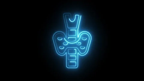 Glowing neon thyroid icon isolated on black background. HD Video motion gra.. Stock Footage 304125129