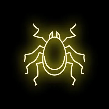 Glowing neon tick icon representing computer virus Stock-Illustration