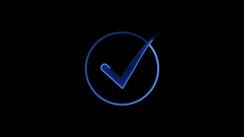 Glowing neon Tick Mark Check Mark Animation Flat And Modern Style Alpha Cha.. Stock Footage 309383276