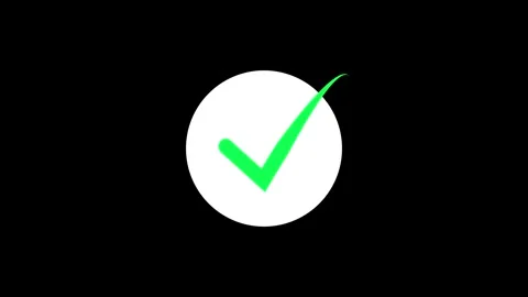 Glowing neon Tick Mark Check Mark Animation Flat And Modern Style Alpha Cha.. Stock Footage 309383280