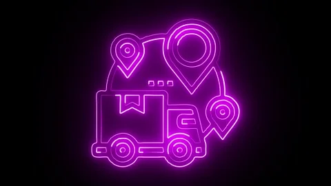 Glowing neon Time Management icon  HD Video motion graphic animation Stock Footage 304859971