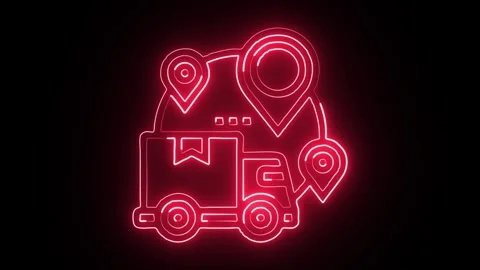 Glowing neon Time Management icon  HD Video motion graphic animation Stock Footage 304859976