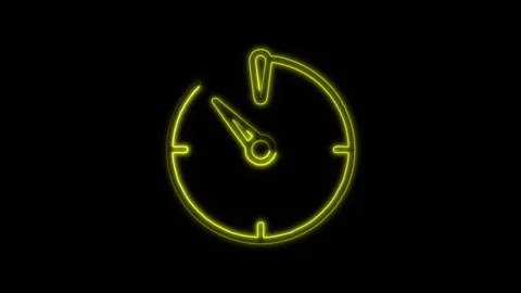 Glowing neon Timer icon isolated on black background. HD Video motion graph.. Stock Footage 316236789