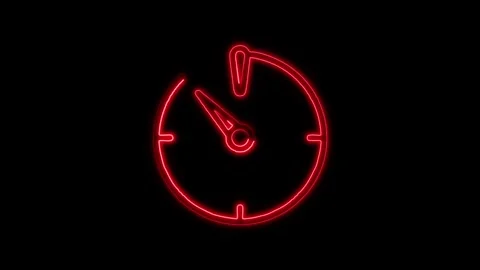Glowing neon Timer icon isolated on black background. HD Video motion graph.. Stock Footage 316236810