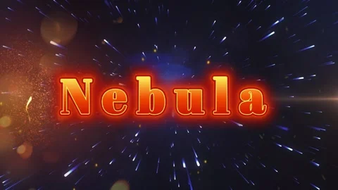 Glowing neon title text flying through hyperspace with speeding stars with warm Stock Footage 343810485