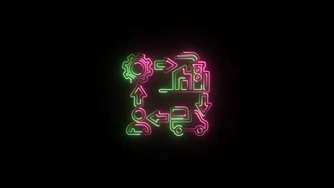 Glowing neon Tokenized icon  HD Video motion graphic animation Vidéo 304860009