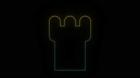 Glowing neon tower on black background. Stock Footage 169029957