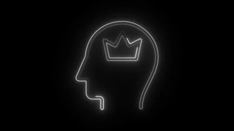 Glowing neon trendsetter icon isolated on black background. HD Video motion.. Stock Footage 304110406