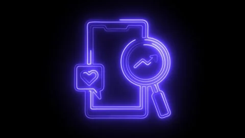 Glowing neon trendsetter icon isolated on black background. HD Video motion.. Stock Footage 304540183
