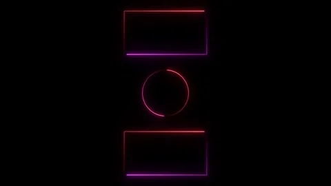 Glowing neon triangle and circle frame animation Stock Footage 332583645