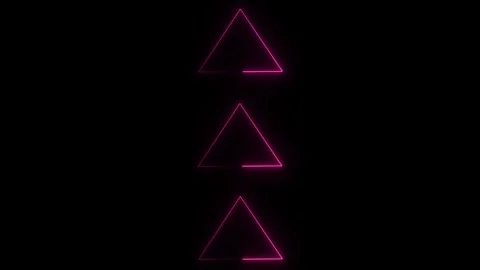 Glowing neon triangle and circle frame animation Stock Footage 332583662