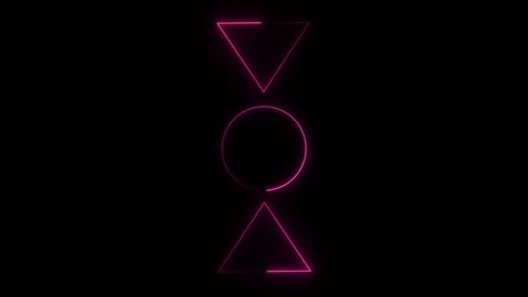 Glowing neon triangle and circle frame animation Stock Footage 332583667