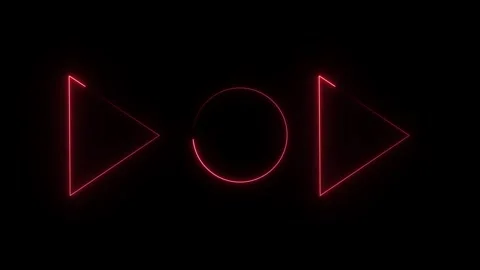 Glowing neon triangle and circle frame animation Stock Footage 332583683