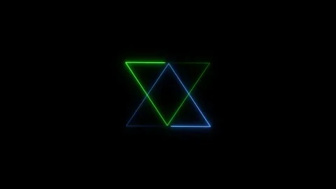 Glowing neon triangle and circle frame animation Stock Footage 332583697