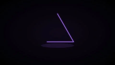 Glowing neon triangle outline drawing on a black background, violet neon Vídeos de archivo 342595999