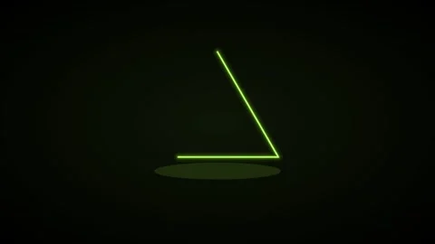 Glowing neon triangle outline drawing on a black background, lime green neon Vídeos de archivo 342596023