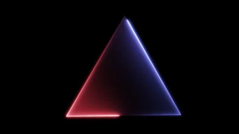 Glowing Neon Triangle Rotation Loop with Energy Trails Stock Footage 332654334