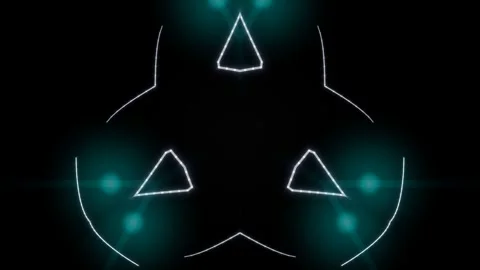 Glowing Neon Triangles on Black Background. Stock-Footage 329816019
