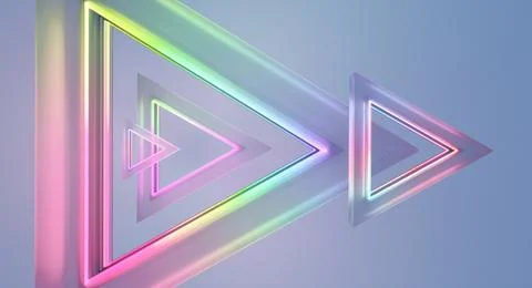 Glowing neon triangles creating stunning visual effect Stock Photos