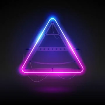 Glowing Neon Triangular Frame Stock Illustration