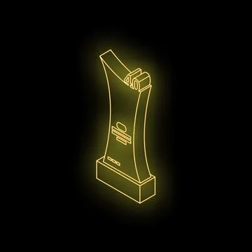 Glowing neon trophy celebrating 40 years of excellence on black background Stockillustratie