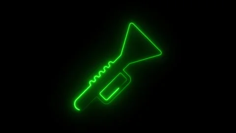 Glowing Neon Trumpet Icon Animation on Black Background, HD Motion Graphic .. Stock Footage 301171053
