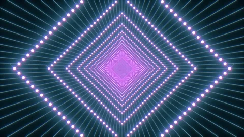 Glowing neon tunnel effect. Abstract animation graphics in 4k format, loop Stock Footage 301878465