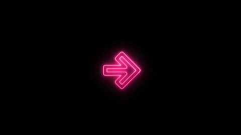 Glowing neon UI Arrow Animation 4K  Vector Icon Motion in After Effects Stock Footage 312231204
