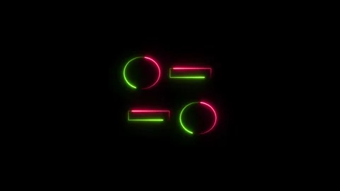 Glowing Neon UI Setting Icon Futuristic Blue Switches for Tech Interface Stock Footage 311730341
