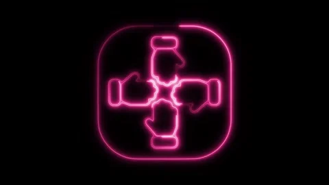 Glowing Neon Unity Icon, Symbol of Harmony and Collective Strength, HD Vide.. Stock Footage 301179353