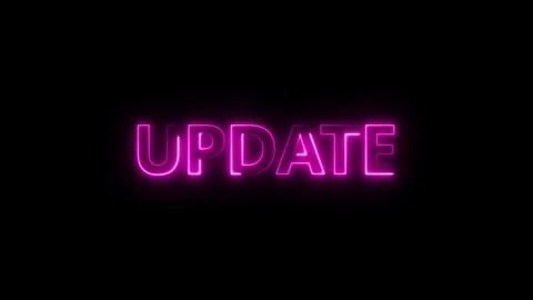 Glowing Neon Update Text Animation Pink Purple Light Effect Black Backgroun.. Stock Footage 338371772