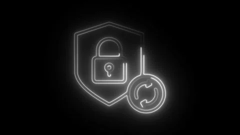 Glowing neon updates icon isolated on black background. HD Video motion gra.. Vidéo 304112146