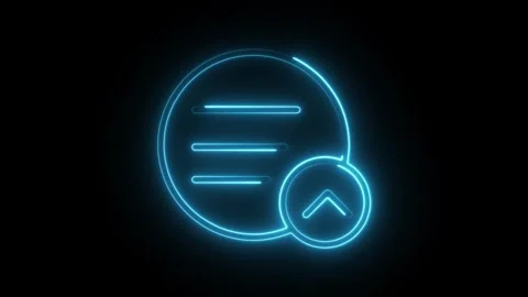 Glowing neon upload icon icon isolated on black background. HD Video motion.. Stock Footage 304104494