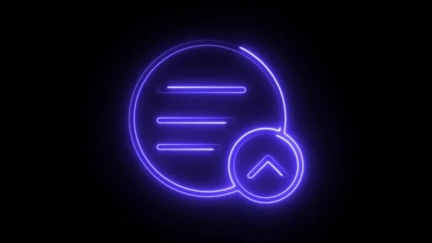 Glowing neon upload icon icon isolated on black background. HD Video motion.. Stock Footage 304104544