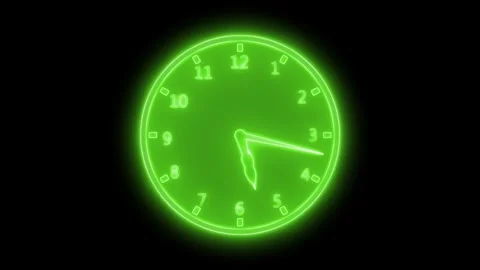 Glowing neon Urgency and Deadline Concept Animation with Analog Timepiece Stock-Footage 337022210