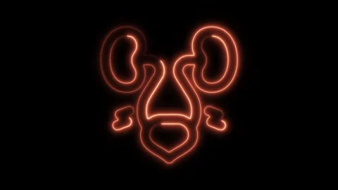 Glowing neon urinary icon isolated on black background. HD Video motion gra.. Stock Footage 304160404