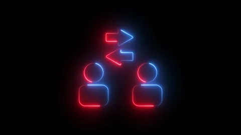Glowing neon user interaction with exchange arrows animation Stock-Footage 345225027
