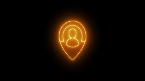 Glowing Neon User Location Icon, GPS Tracking, Geolocation, and Navigation .. Stock Footage 309041112